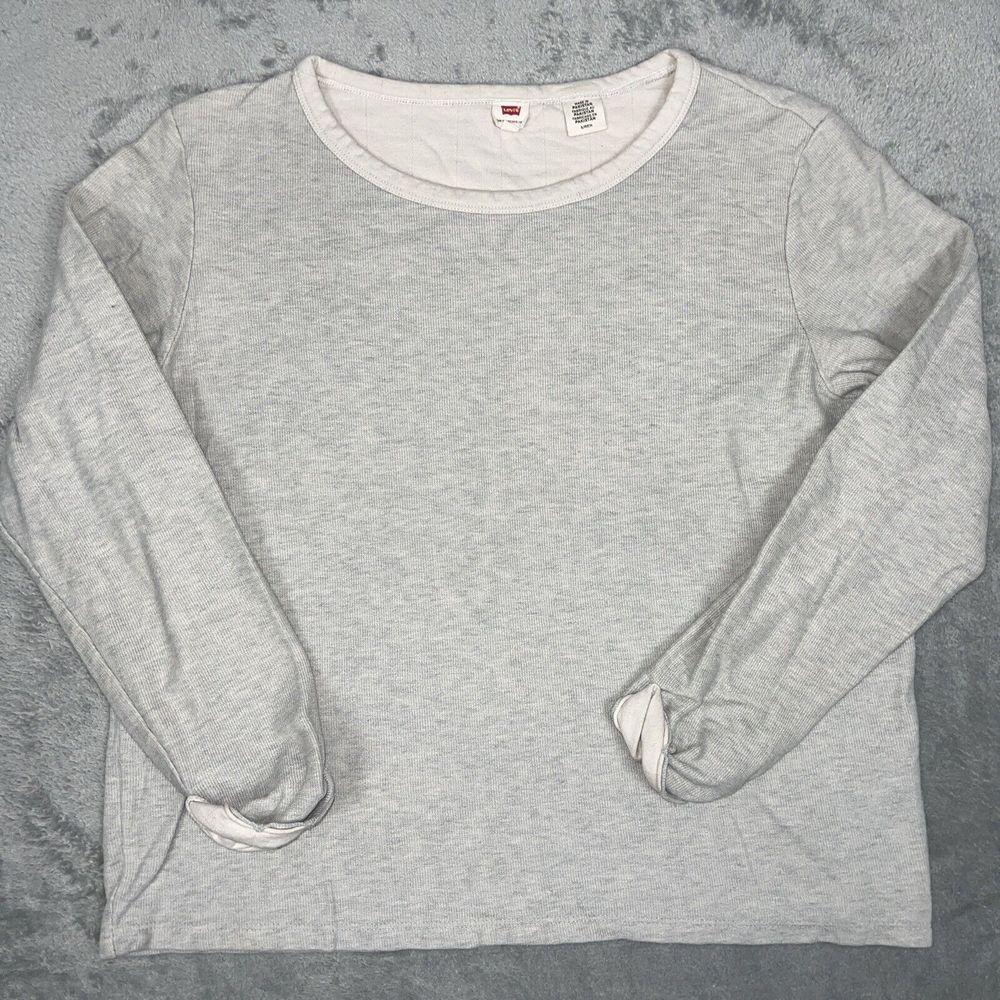 Levis Thick Top Womens Small Heather Gray Long Sleeve Pullover Cozy